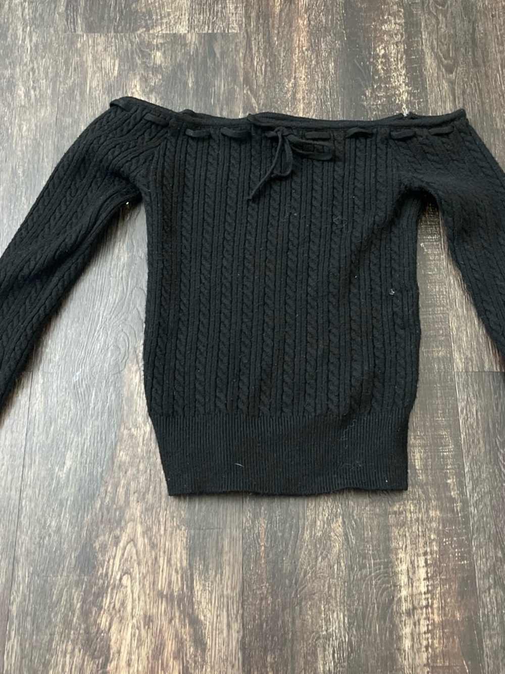 Hollister Black Ribbed Knit Long Sleeve Top
